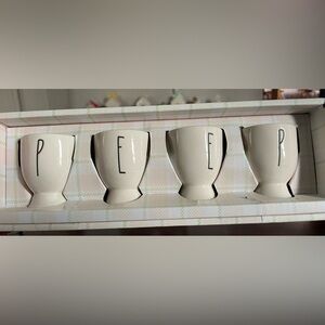 Rae Dunn Cream Egg Cups Set